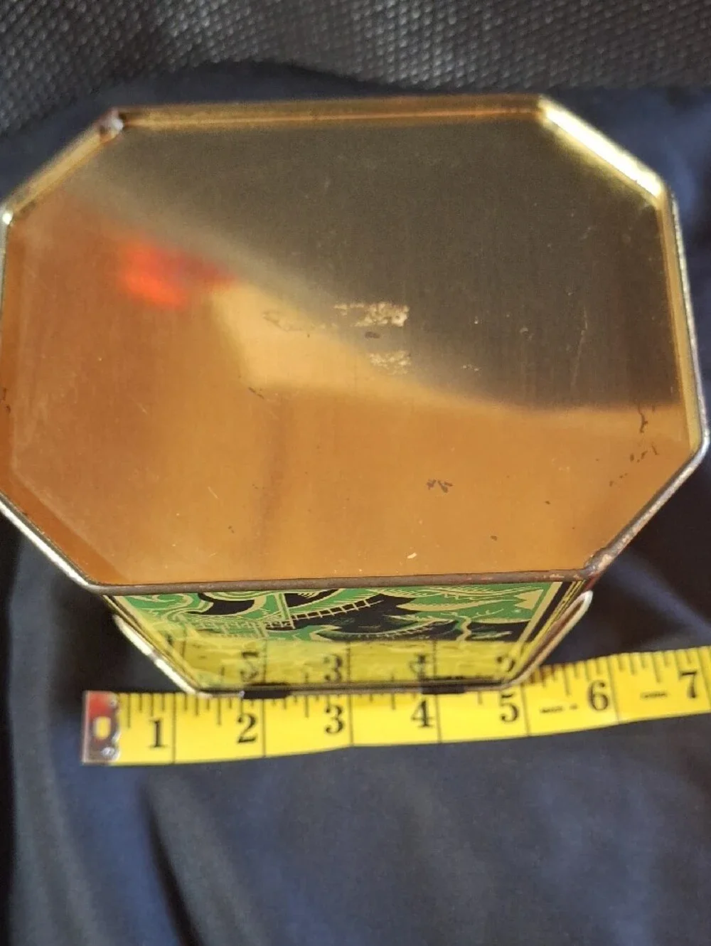 Vintage Baret Ware Octagonal Asian-Inspired Tea Tin Made In England